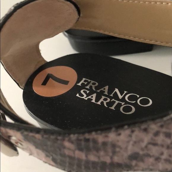 FRANCO SARTO SNAKESKIN ANKLE-STRAP SANDALS - Picture 8 of 8